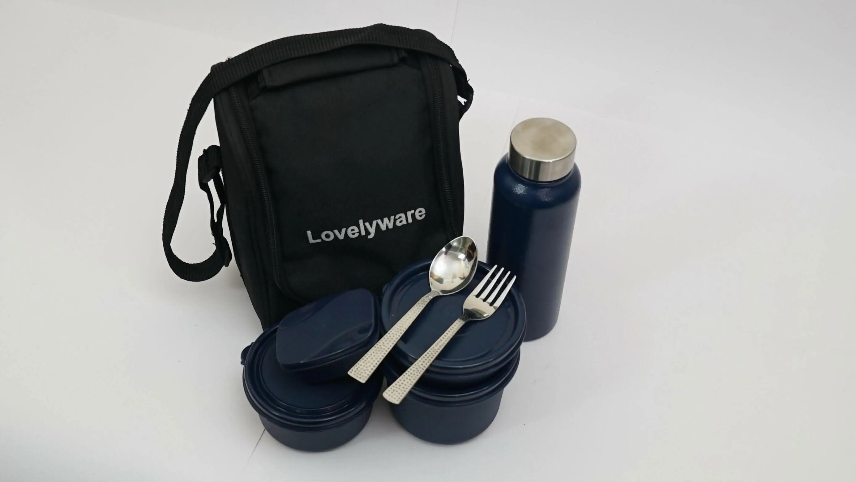 Office Lunch Box -5 Lunch Box (600ml, 400ml, 300ml, 150ml Container With Bottle 750ml With Spoon & Fork With Pickle Storage)