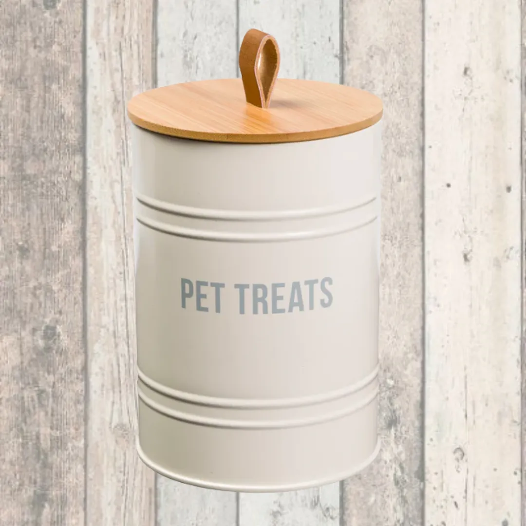 Pet Treats Cream Storage Tin