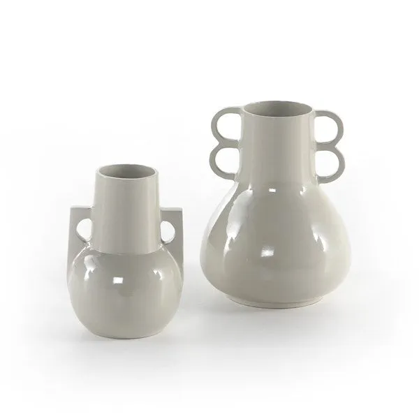 PRIMEROSE VASES-SET OF 2-LIGHT GREY