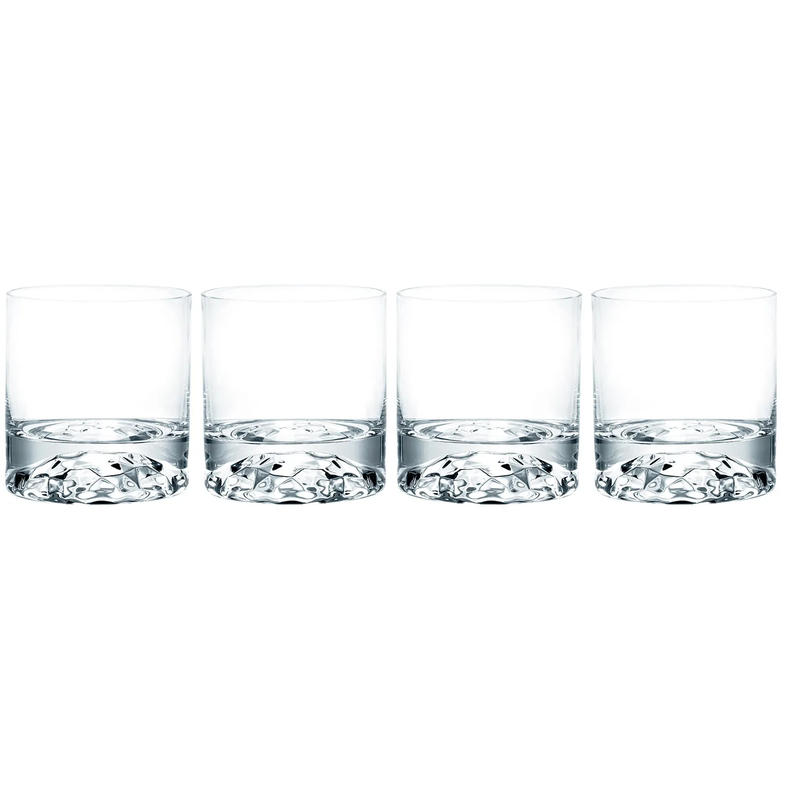 Red Co. Set of 4 Crystal Rocks Glasses, Old Fashioned Whiskey Scotch Bourbon Drinking Glasses, 8 fl oz