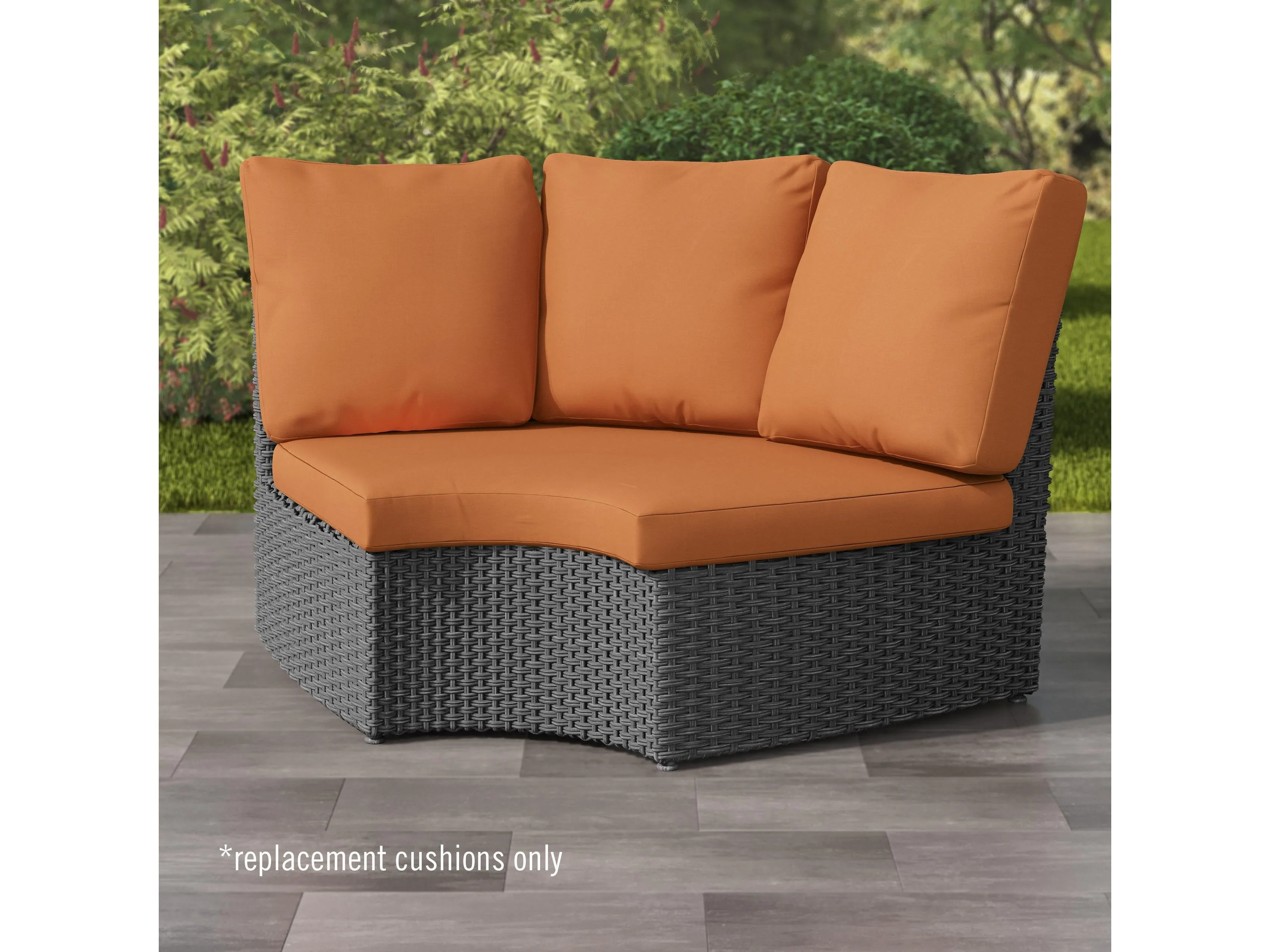 Replacement Back & Seat Round Corner Sectional Cushions 4pc - Orange