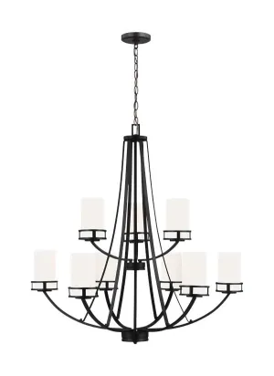 Robie Collection - Nine Light Chandelier | Finish: Midnight Black - 3121609-112