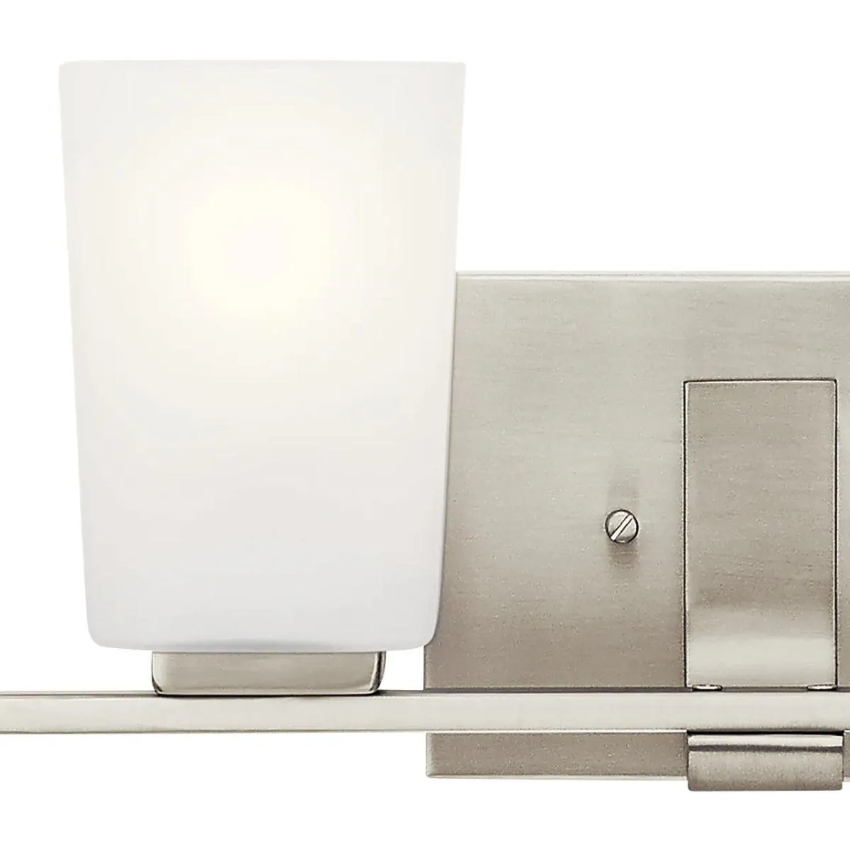 Roehm 32 In 4-Lights Bathroom Vanity Light With Clear Satin Etched Glass, Brushed Nickel Finish