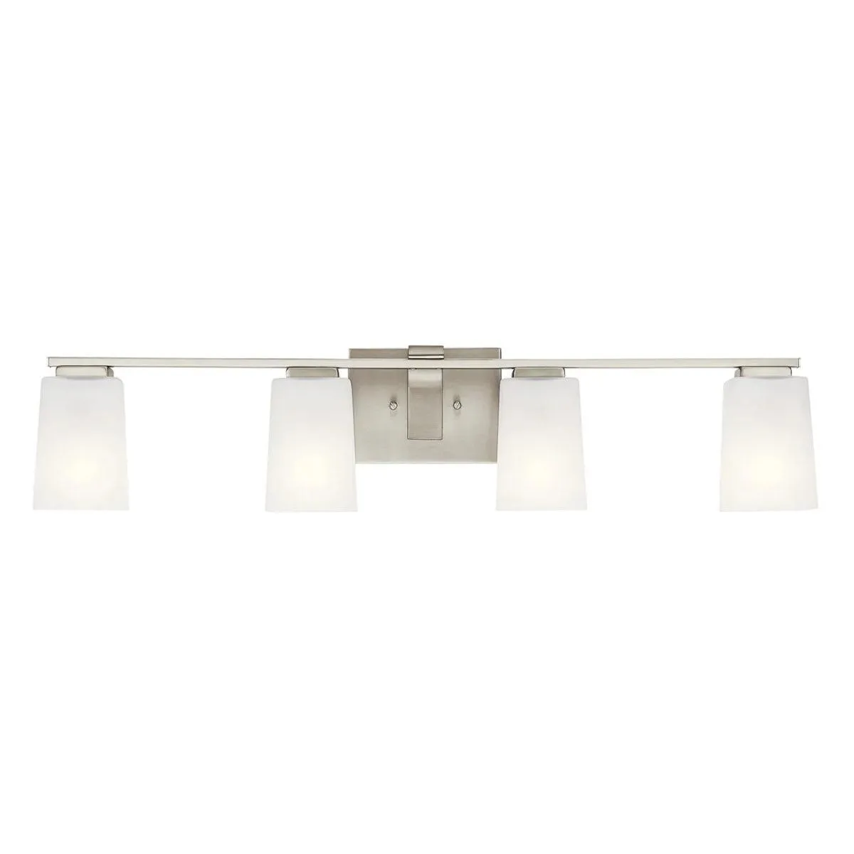 Roehm 32 In 4-Lights Bathroom Vanity Light With Clear Satin Etched Glass, Brushed Nickel Finish