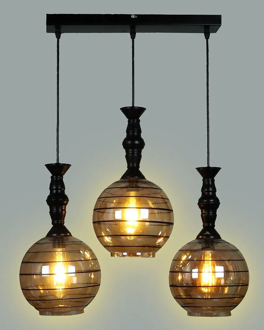 Round 3 Lights Cluster Hanging with Glass Ceiling Lamp