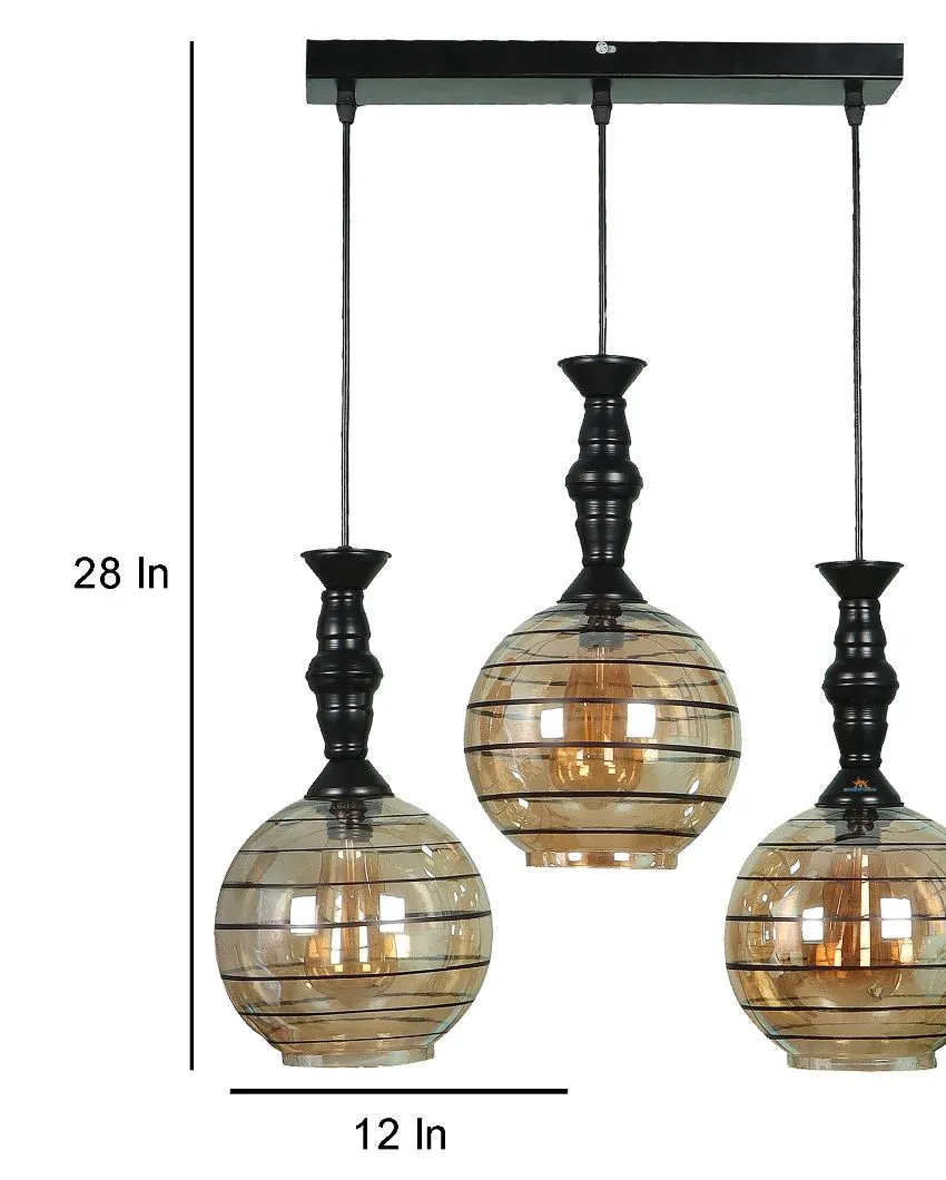 Round 3 Lights Cluster Hanging with Glass Ceiling Lamp