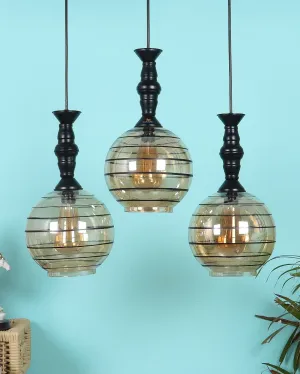 Round 3 Lights Cluster Hanging with Glass Ceiling Lamp