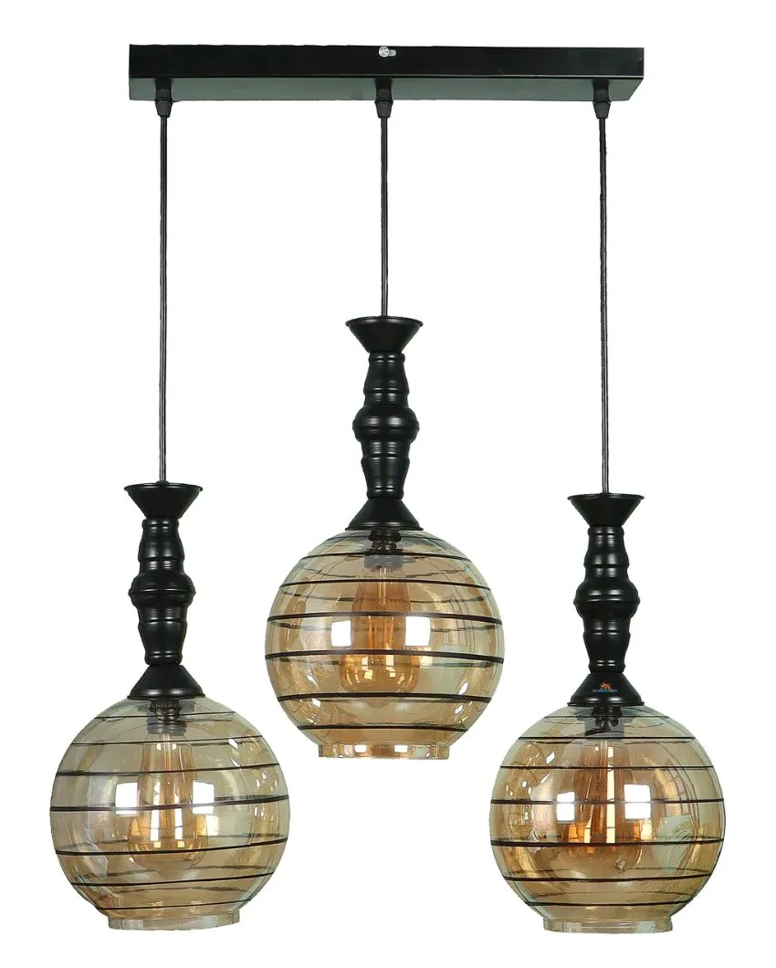 Round 3 Lights Cluster Hanging with Glass Ceiling Lamp