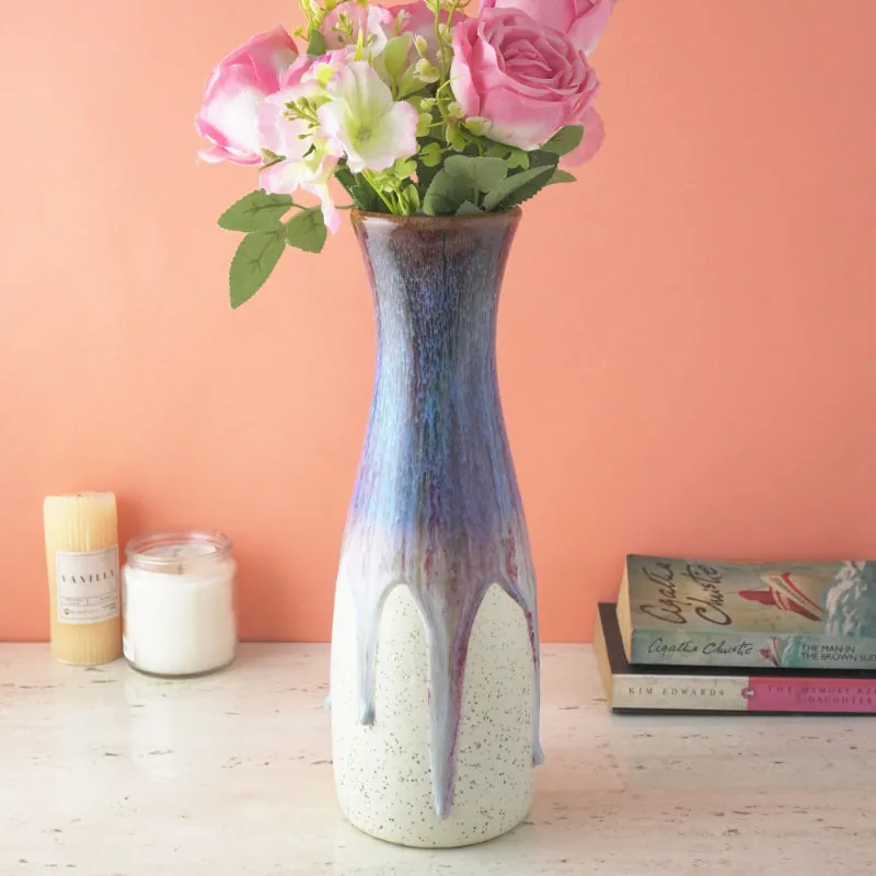 Round Blue Ocean Ceramic Vase