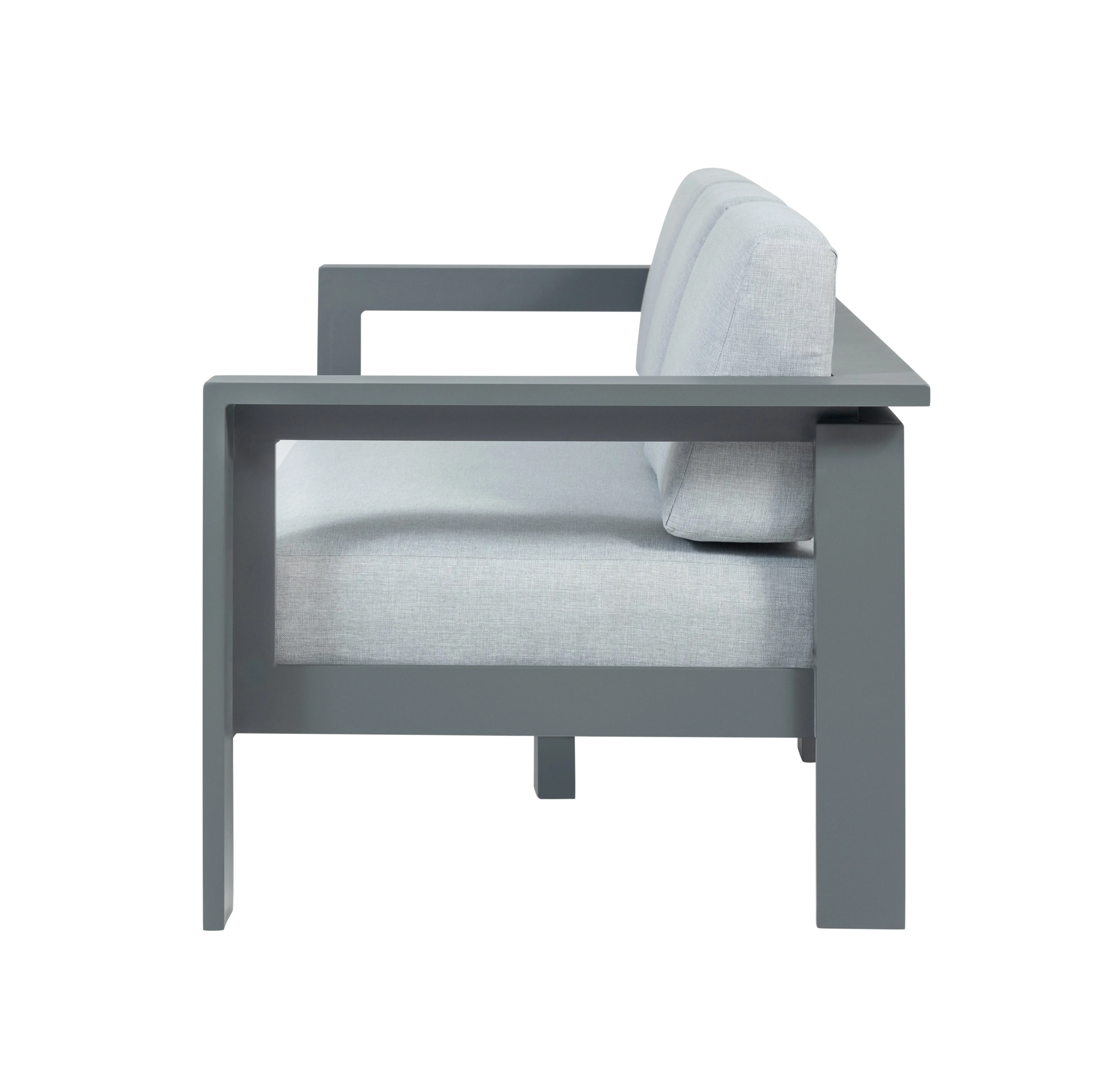 Sardinia Aluminum Frame Outdoor Sofa - Gray Cushions