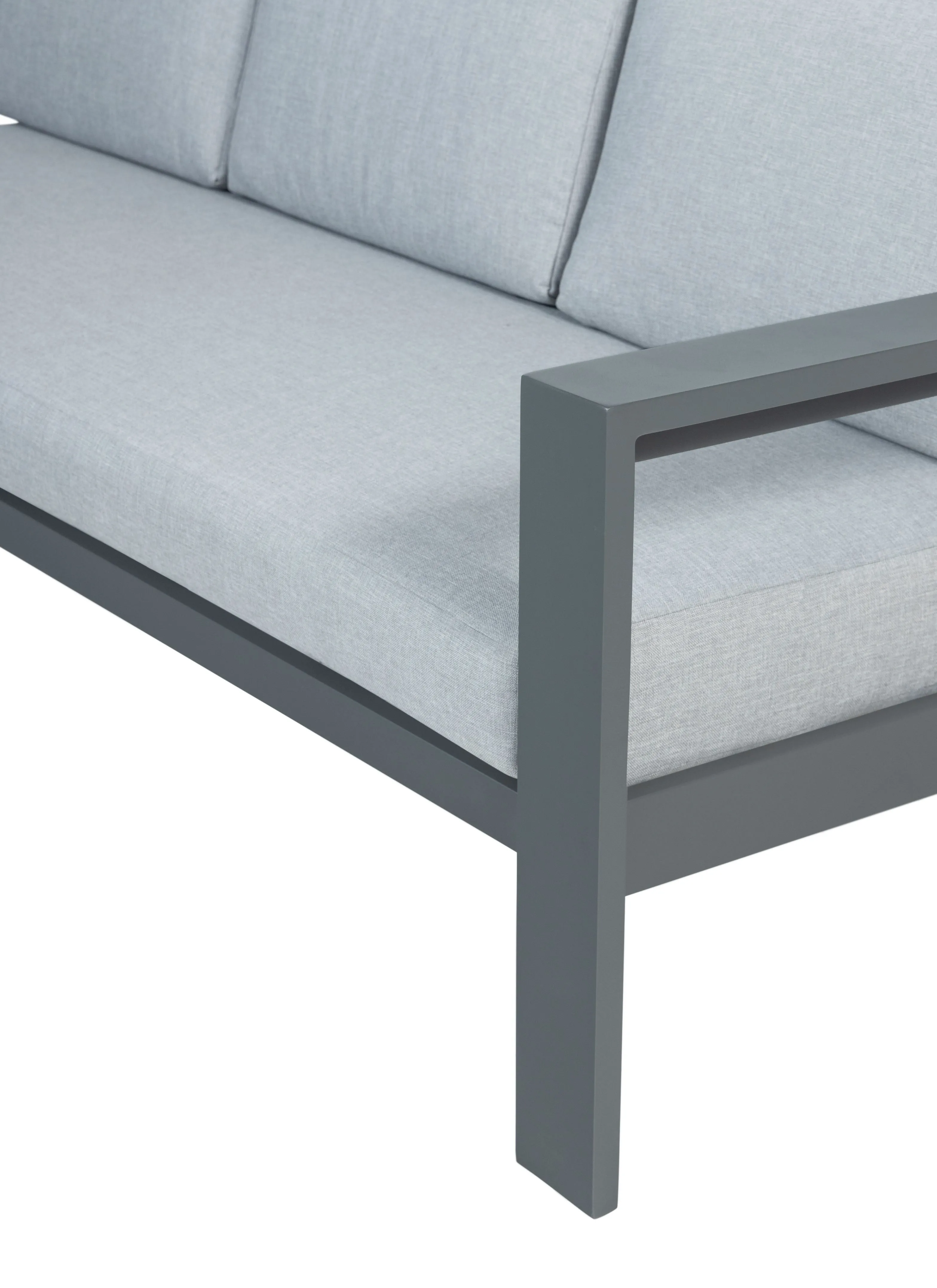 Sardinia Aluminum Frame Outdoor Sofa - Gray Cushions