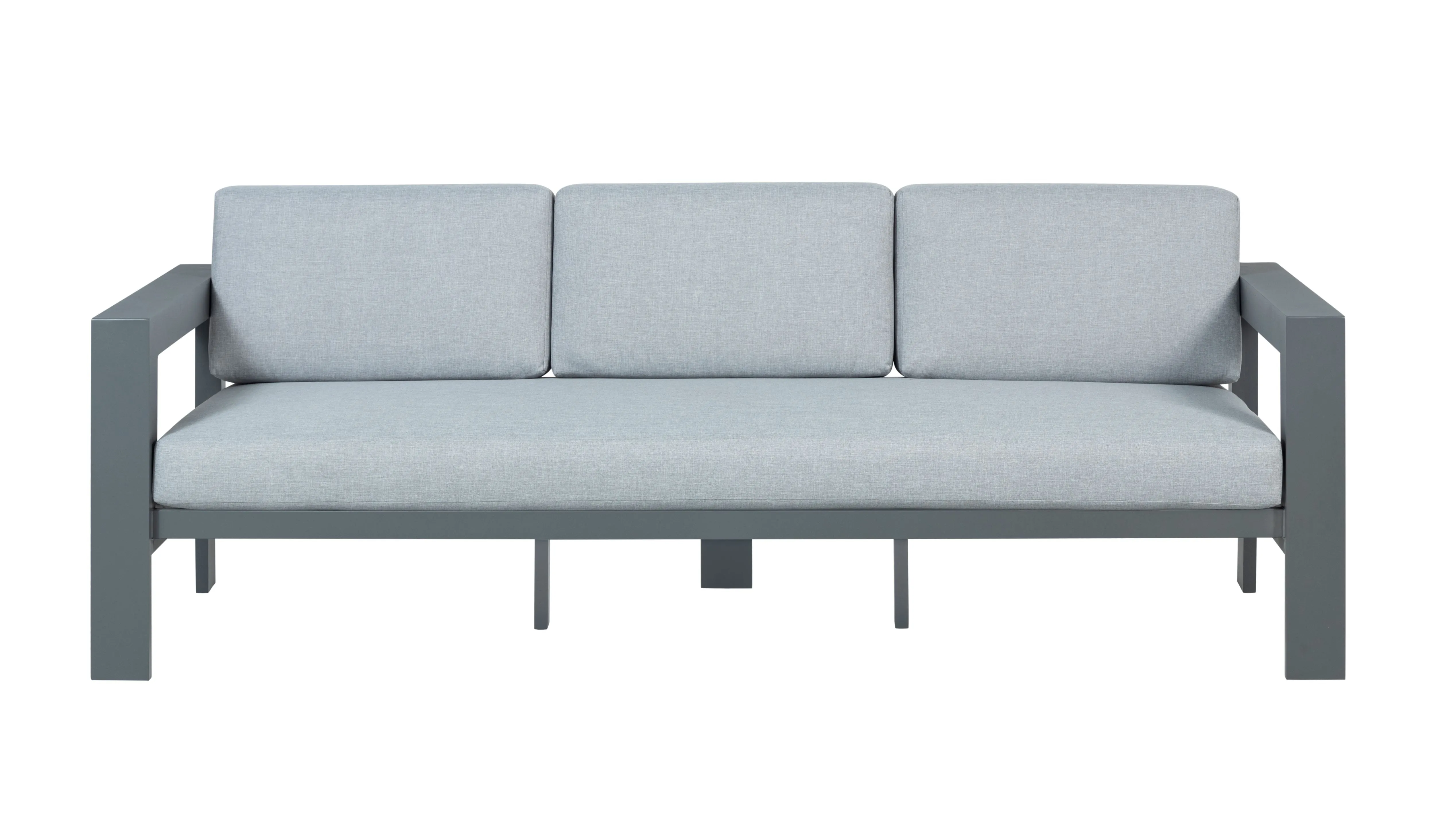 Sardinia Aluminum Frame Outdoor Sofa - Gray Cushions