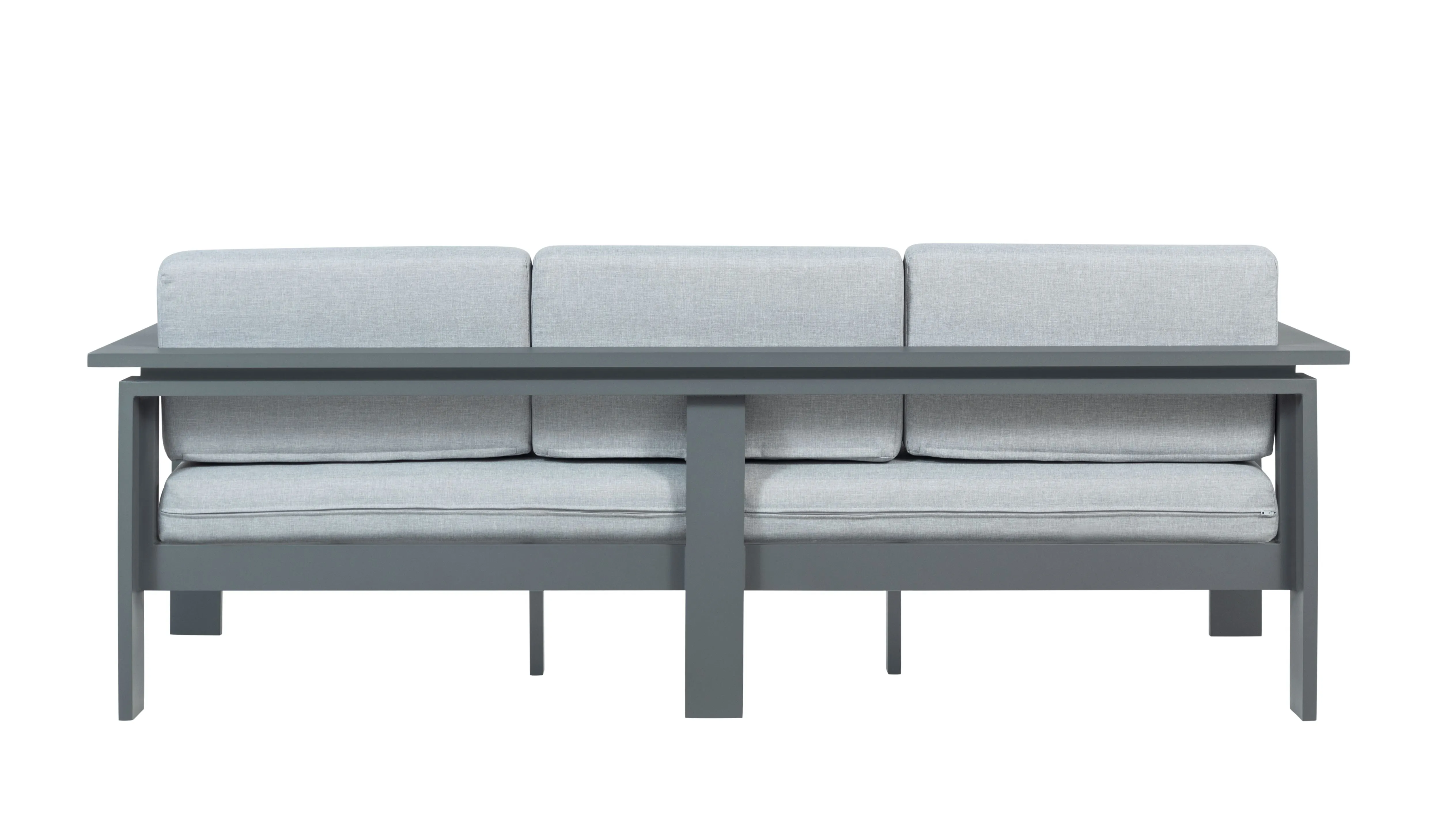 Sardinia Aluminum Frame Outdoor Sofa - Gray Cushions