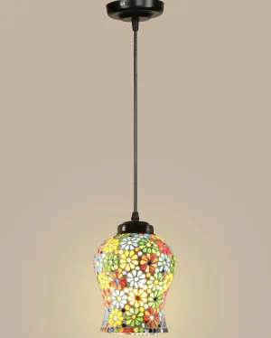 Shimmer Mosaic Glass Hanging Lamp | 4.5 x 20 inches