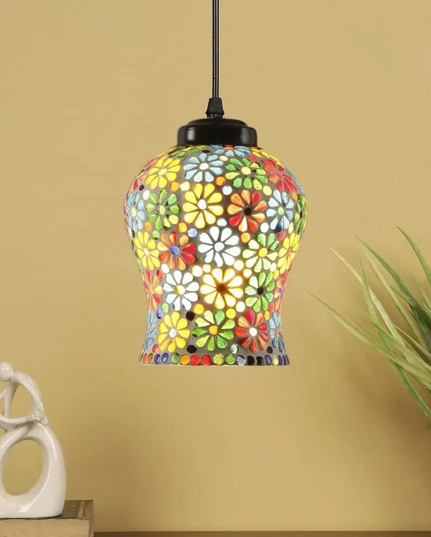 Shimmer Mosaic Glass Hanging Lamp | 4.5 x 20 inches