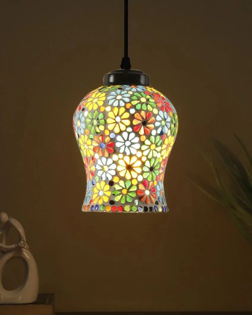 Shimmer Mosaic Glass Hanging Lamp | 4.5 x 20 inches