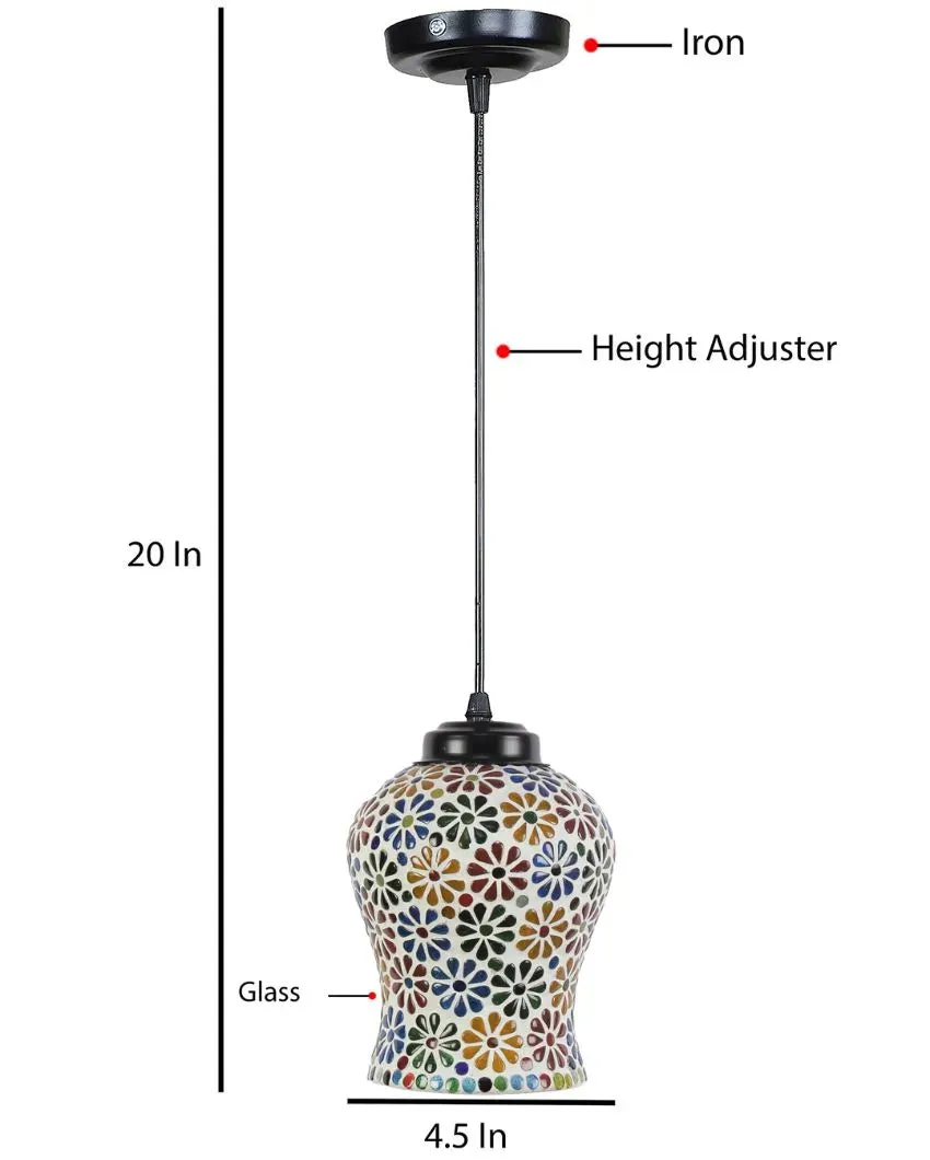 Shimmer Mosaic Glass Hanging Lamp | 4.5 x 20 inches