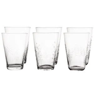 Sienna Etched Stemless Wine Glassware Set