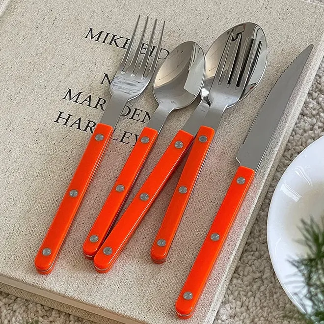 Skol Retro Flatware in Brushed Stainless Steel