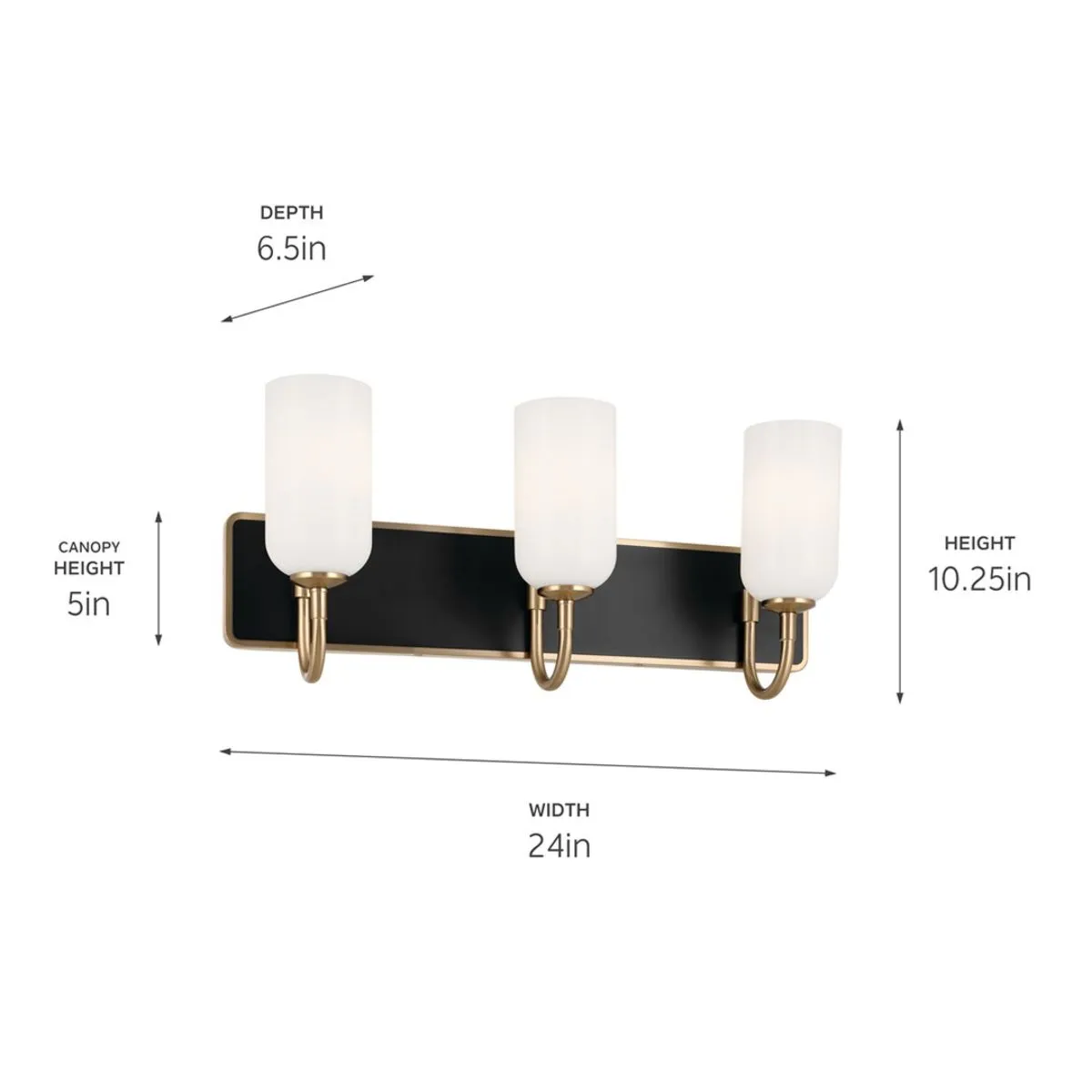 Solia 24 in. 3 Lights Vanity Light Champagne Bronze Finish