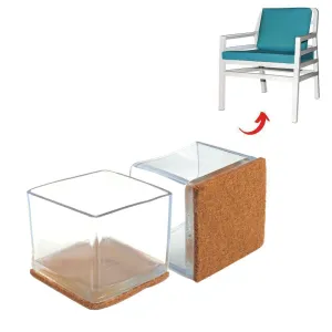 Square Felt Silicone Chair Leg Protectors | Extra-Durable Chair Floor Protectors