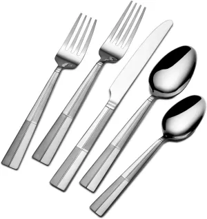 Stainless Steel Arabesque Frost Flatware Set 20pc