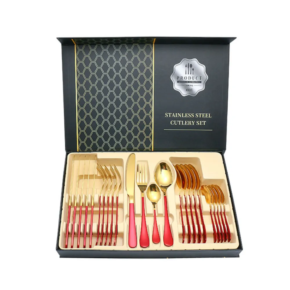 Stainless Steel Colored Cutlery Set - 16 Pieces