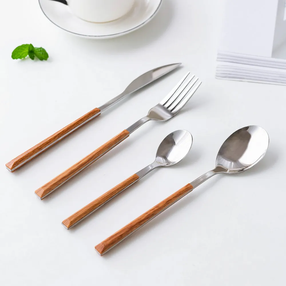 Stainless Steel Cutlery With Wooden Handles