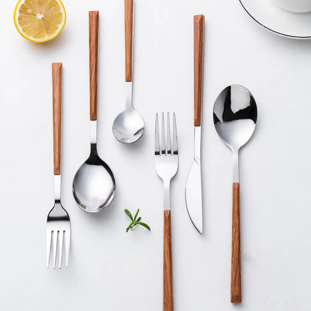 Stainless Steel Cutlery With Wooden Handles