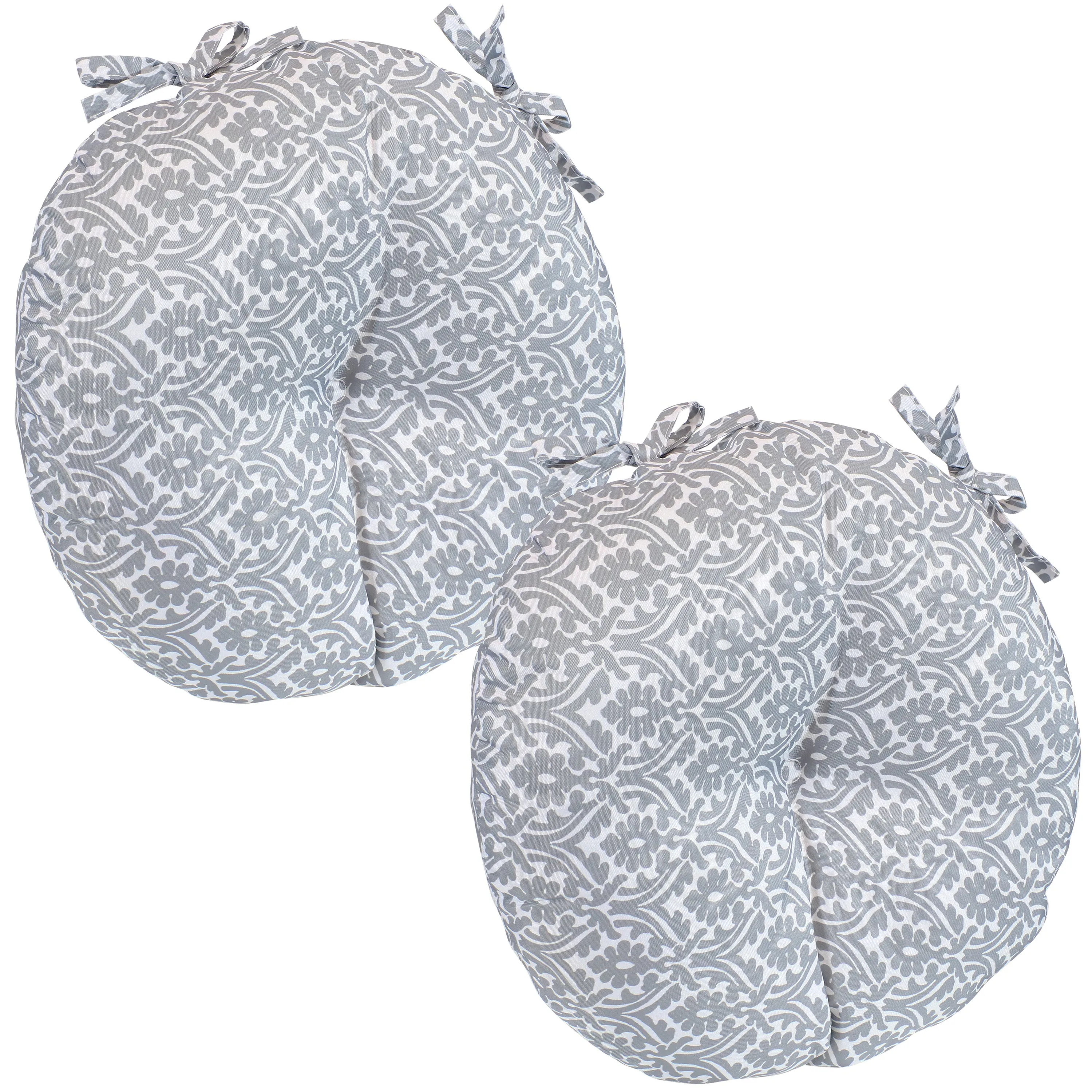 Sunnydaze Polyester Round Bistro Chair Cushions - Set of 2