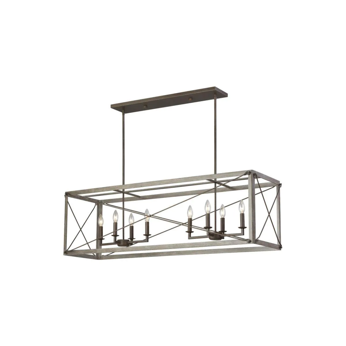 Thornwood 49 in. 8 Lights Pendant Light Gray Finish