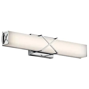 Trinsic 22 In 2-Lights LED Bathroom vanity Light With Clear Satin Etched Glass, Chrome Finish