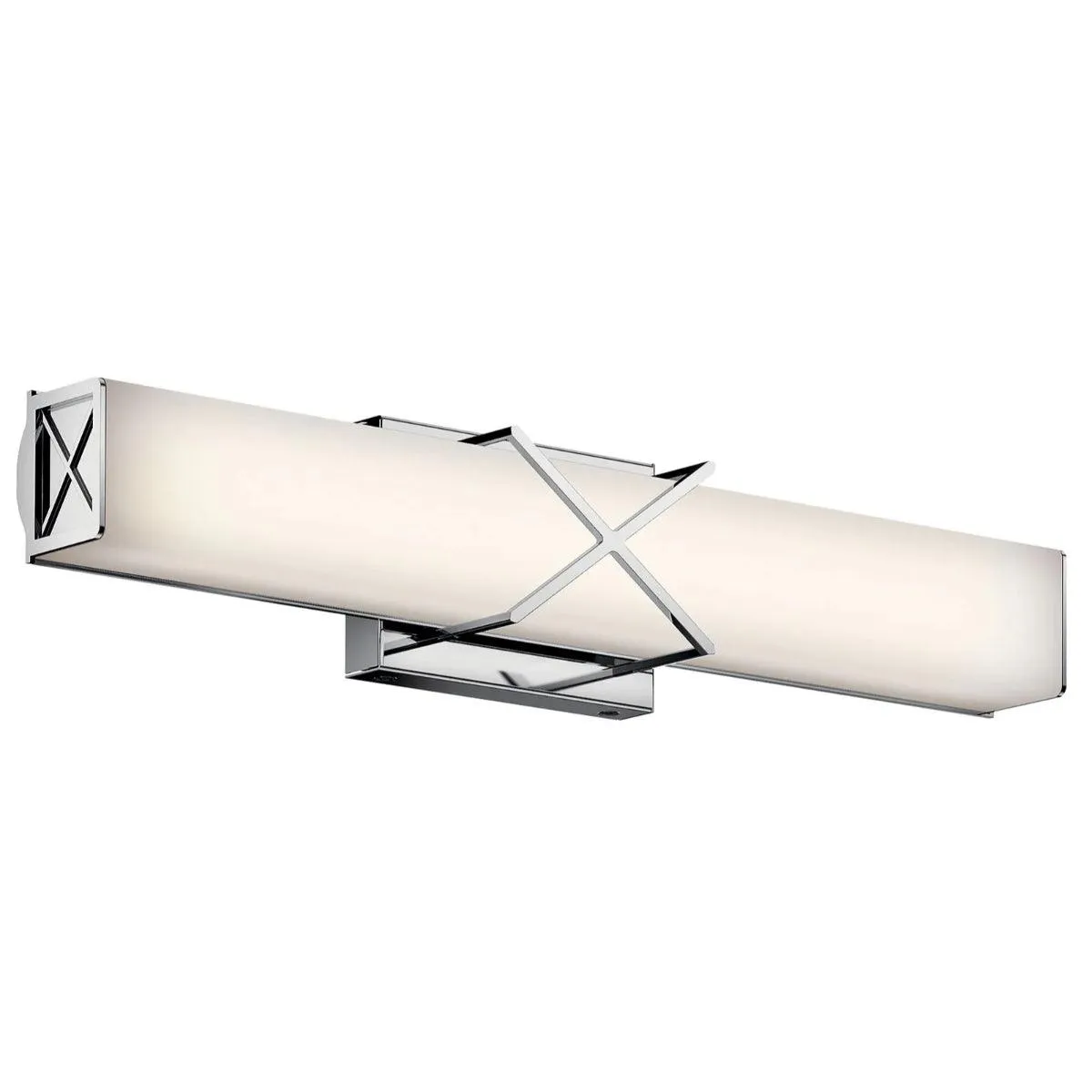 Trinsic 22 In 2-Lights LED Bathroom vanity Light With Clear Satin Etched Glass, Chrome Finish