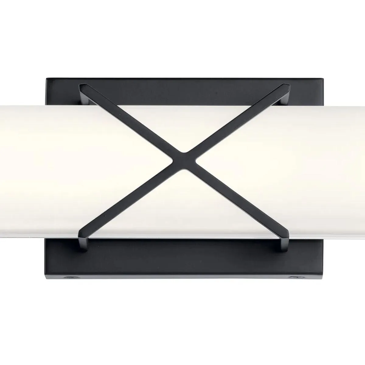 Trinsic 32 In 3-Lights LED Bathroom vanity Light With Clear Satin Etched Glass, Black Finish