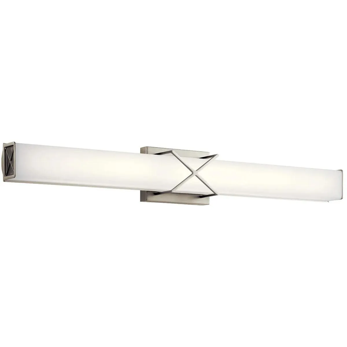 Trinsic 32 In 3-Lights LED Bathroom vanity Light With Clear Satin Etched Glass, Brushed Nickel Finish