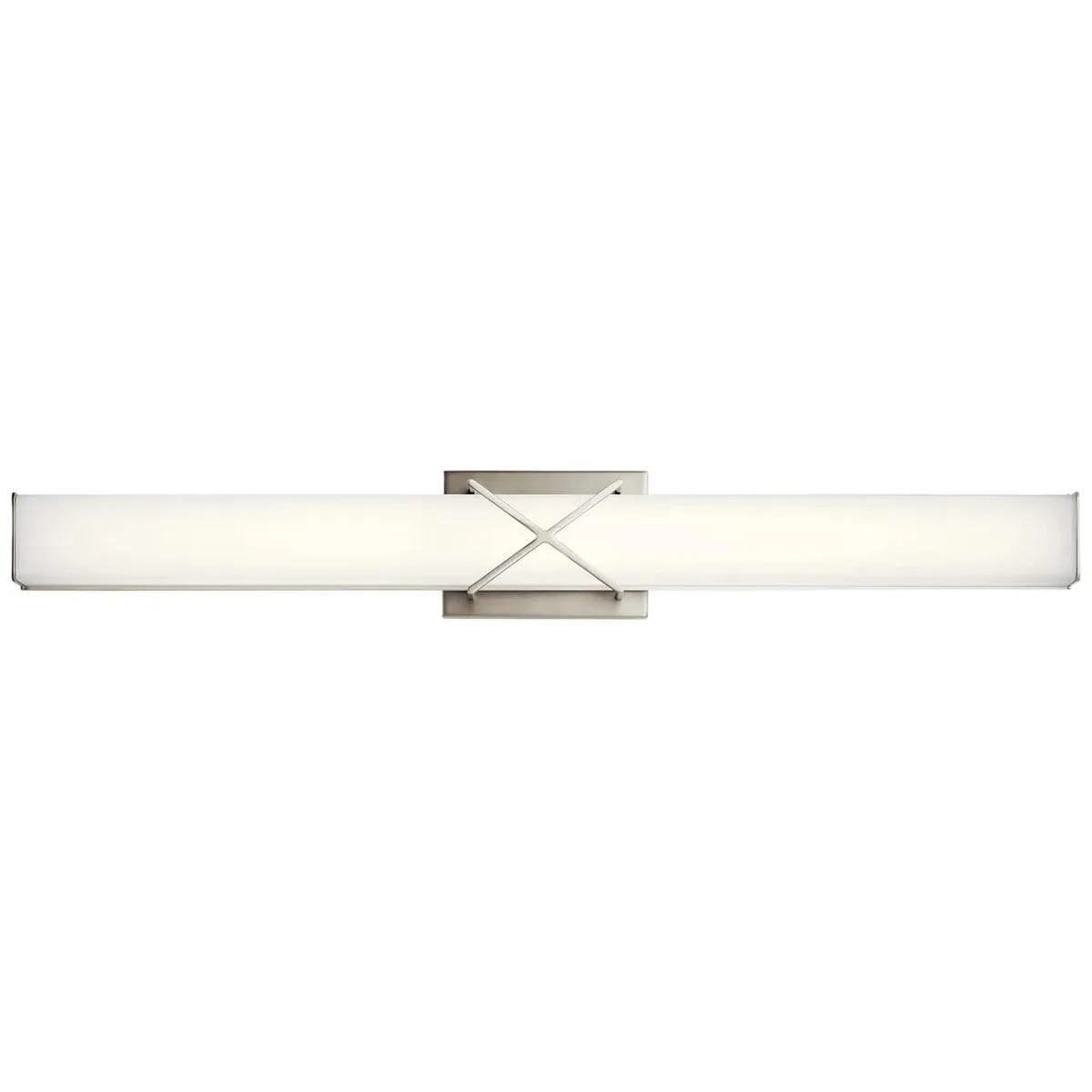 Trinsic 32 In 3-Lights LED Bathroom vanity Light With Clear Satin Etched Glass, Brushed Nickel Finish