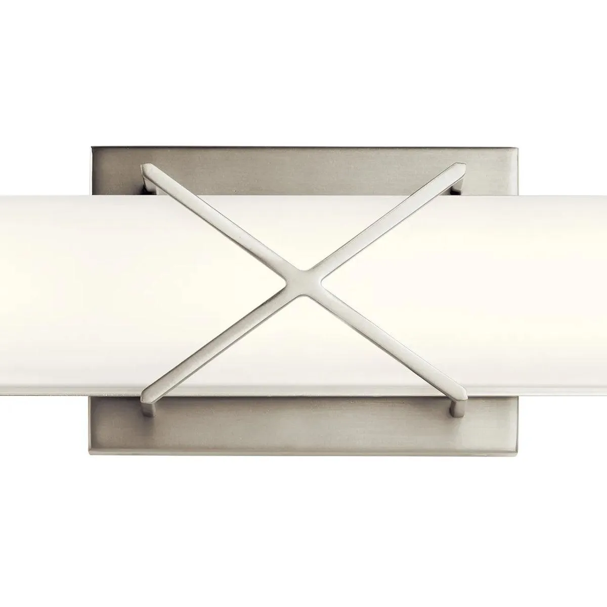 Trinsic 32 In 3-Lights LED Bathroom vanity Light With Clear Satin Etched Glass, Brushed Nickel Finish