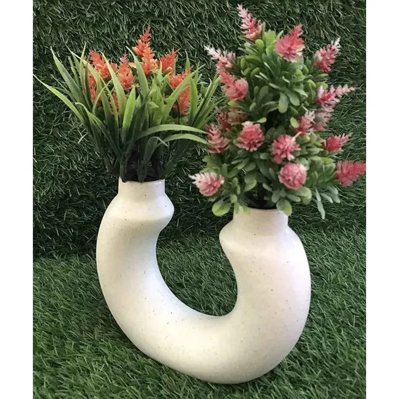 U Donut Ceramic Vase | 6 Inches