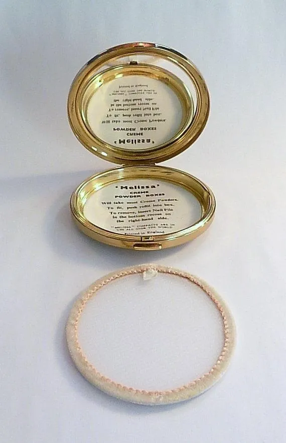 Unused Vintage Powder Mirror Compacts 1950s Melissa Compact For Use With Loose And Pressed Face Powder