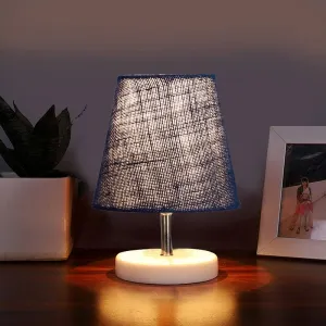 Vero Table Lamp With Jute Shade - Blue