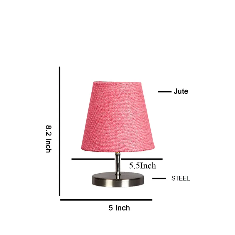 Vidro Table Lamp With Jute Shade - Pink