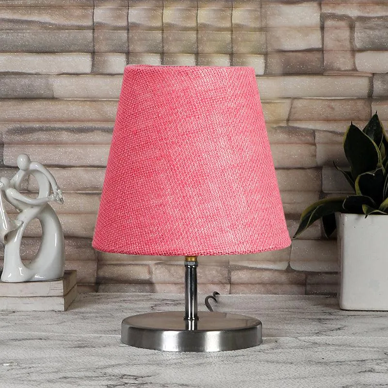 Vidro Table Lamp With Jute Shade - Pink