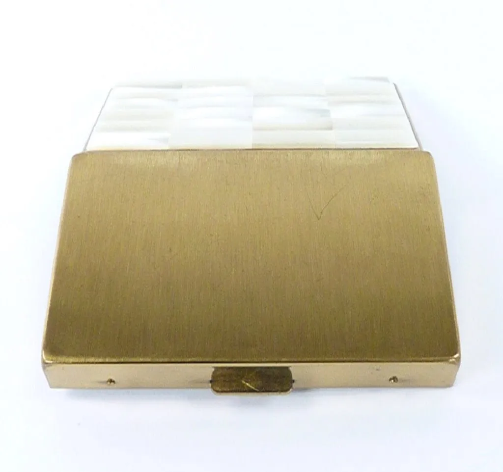 Vintage Musical Powder Box Mother Of Pearl Lid 1950s Plays Killarney