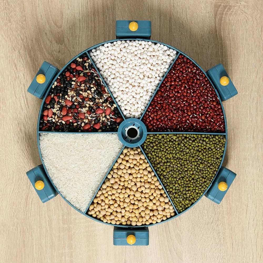 Wall Mountable Rotating Cereal Dry Food Dispenser