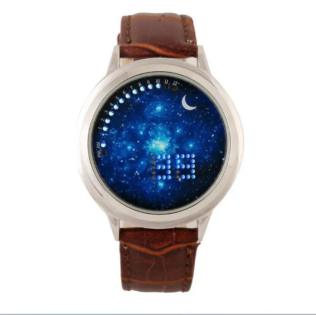 Watch 60 light Photo Unisex watch Women Men Wristwatch Starry Sky Space LED Watch Little Star Wristwatch Special Birthday gift