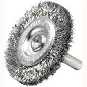 Weiler 36412 Wire Wheel Brush, 2 in Dia, 1/4 in Arbor/Shank, Steel Bristle :EA: QUANTITY: 1