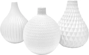 White Ceramic Vase Set, Great for Decorating Kitchen