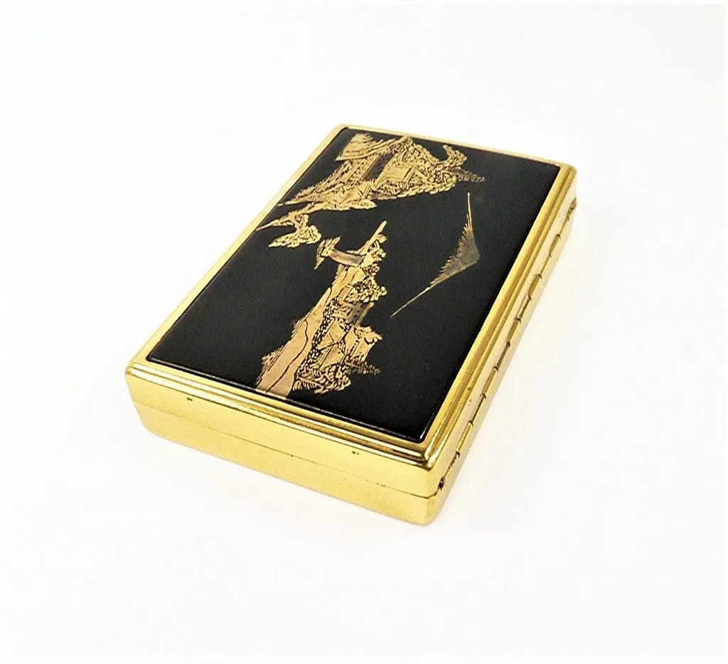 Wonderful Working Vintage Japanese Damascene Music Box 1950s