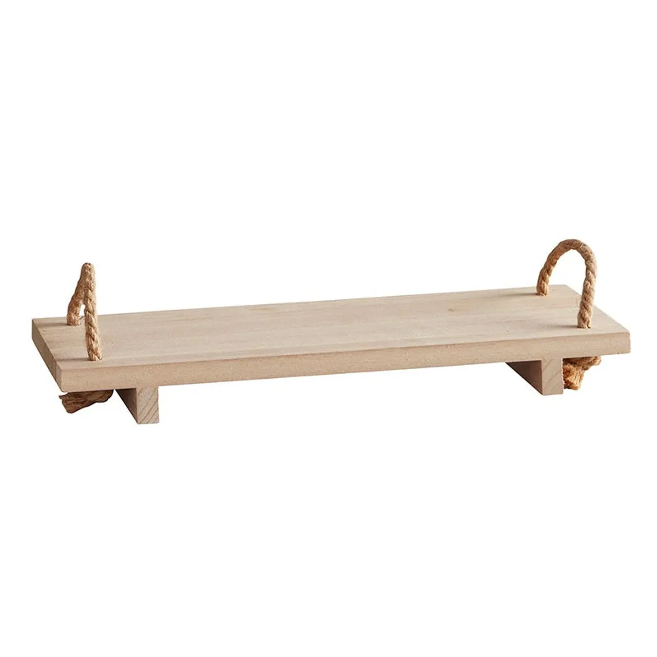 Wooden Shelf With Rope Handles | Display or Organizing Shelf Sits on Table or Mantle 16" x 5.5"